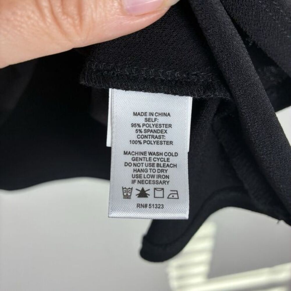 CeCe Swiss Dot Blouse Woman’s Sz 2X Plus Black Short Sleeve Coquette Romantic‎ - Picture 7 of 8